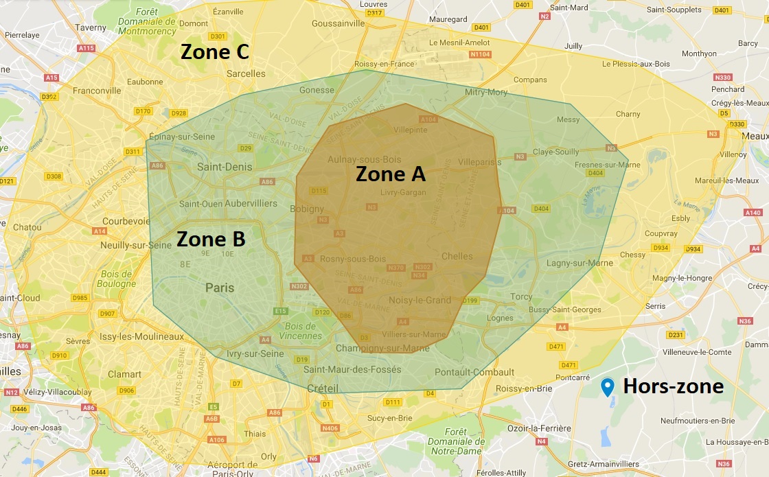 Zones de livraisons